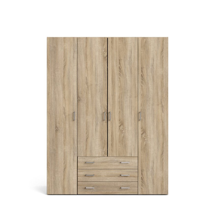 
TVILUM space garderobeskab - egestruktur, med 4 låger og 3 skuffer
