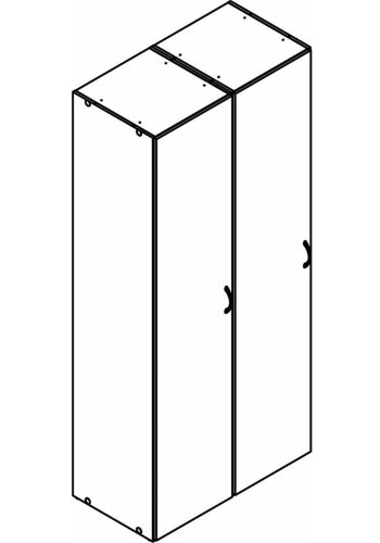 TVILUM Space garderobe, m. 2 drer og 6 hyller - hvit sponplate