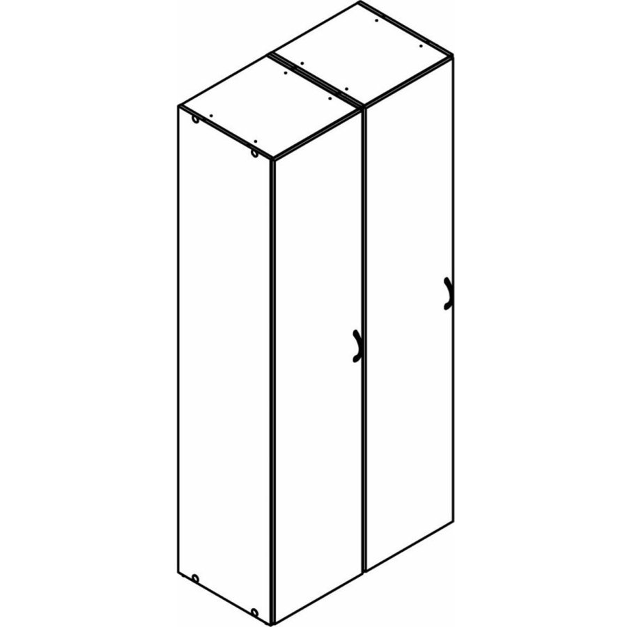 TVILUM Space garderobe, m. 2 drer og 6 hyller - hvit sponplate
