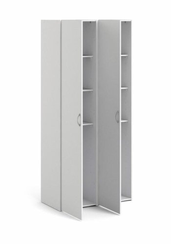 TVILUM Space Kleiderschrank, mit 2 T�ren und 6 Einlegeb�den - wei�e Spanplatte