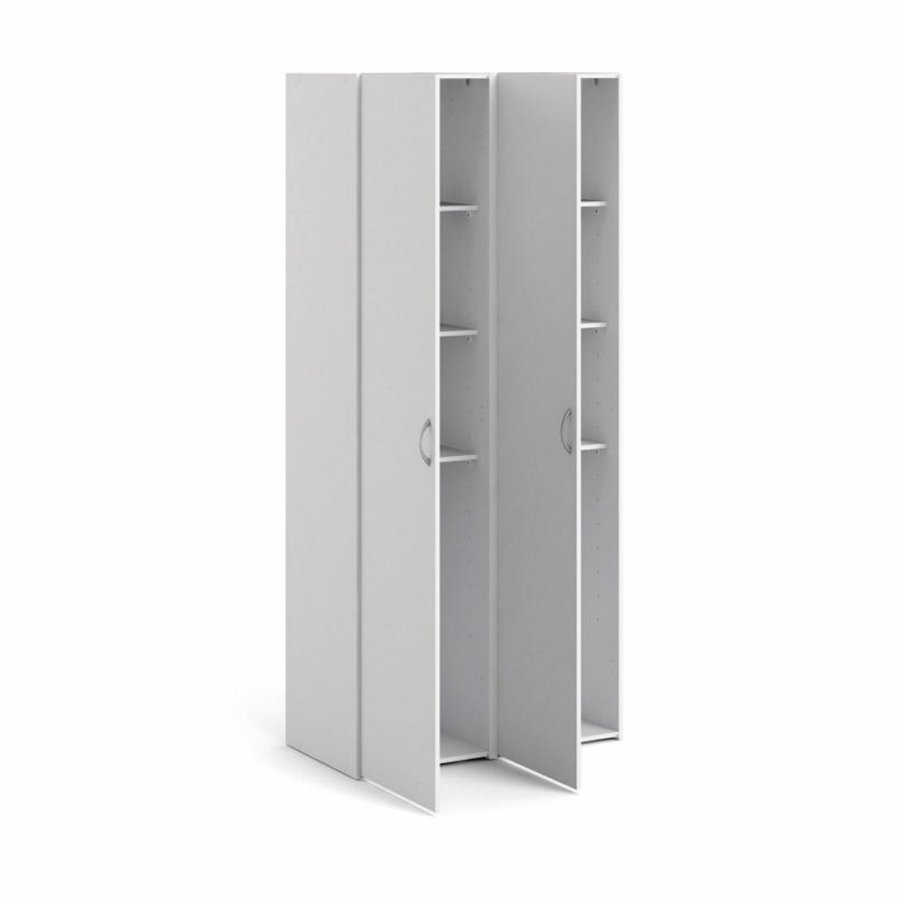 TVILUM Space garderobe, m. 2 drer og 6 hyller - hvit sponplate