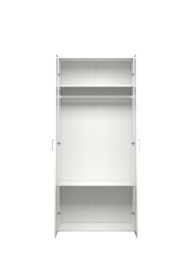 
TVILUM space garderobeskab hvidt træ med to låger og to hylder
