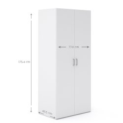 Space garderobeskab - hvid tr, m. 2 lger og 2 hylder