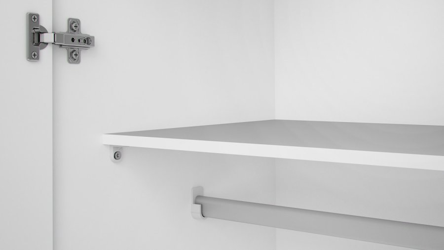 
TVILUM space garderobeskab hvidt træ med to låger og to hylder
