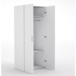 Space garderobeskab - hvid tr, m. 2 lger og 2 hylder