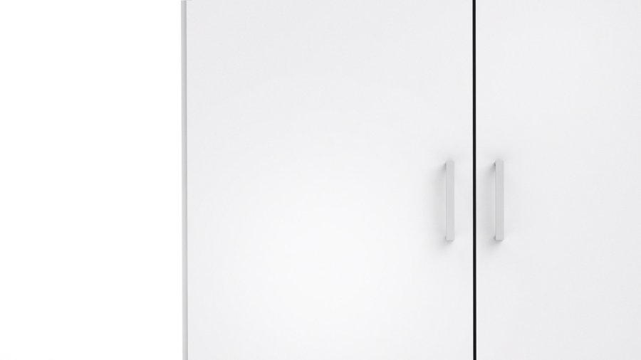 
TVILUM space garderobeskab hvidt træ med to låger og to hylder
