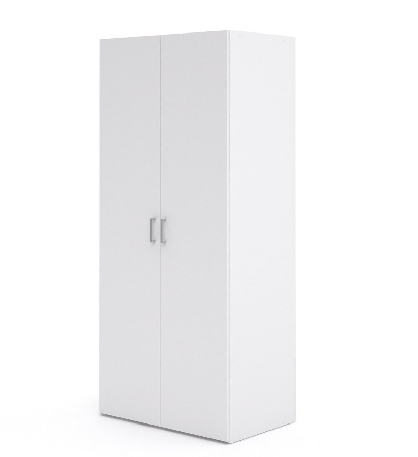 
TVILUM space garderobeskab hvidt træ med to låger og to hylder
