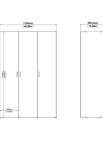 
TVILUM space garderobeskab - hvidt træ, 3 låger
