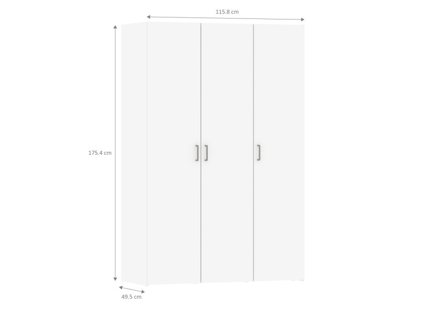 
TVILUM space garderobeskab - hvidt træ, 3 låger
