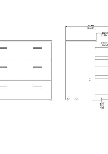 
TVILUM space kommode - hvid laminat, 3 skuffer
