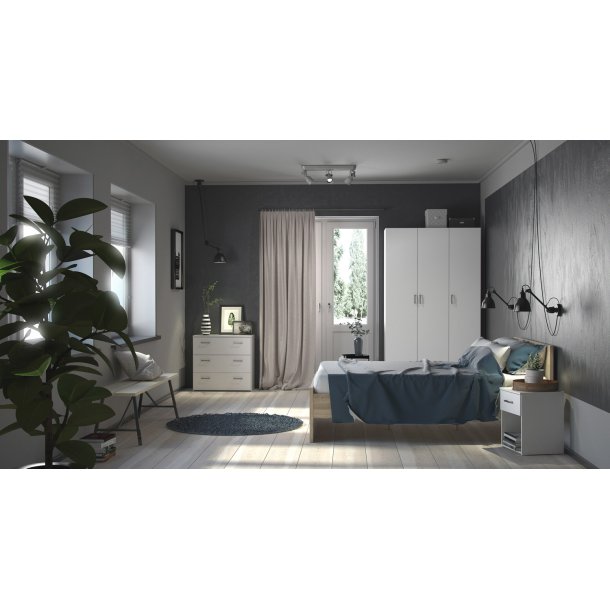 Space kommode - hvid tr, m. 3 skuffer 