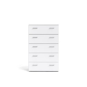 TVILUM space kommode - hvidt tr, med 5 skuffer
