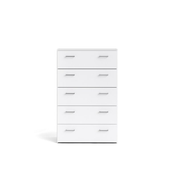 Space kommode - hvidt tr, m. 5 skuffer 