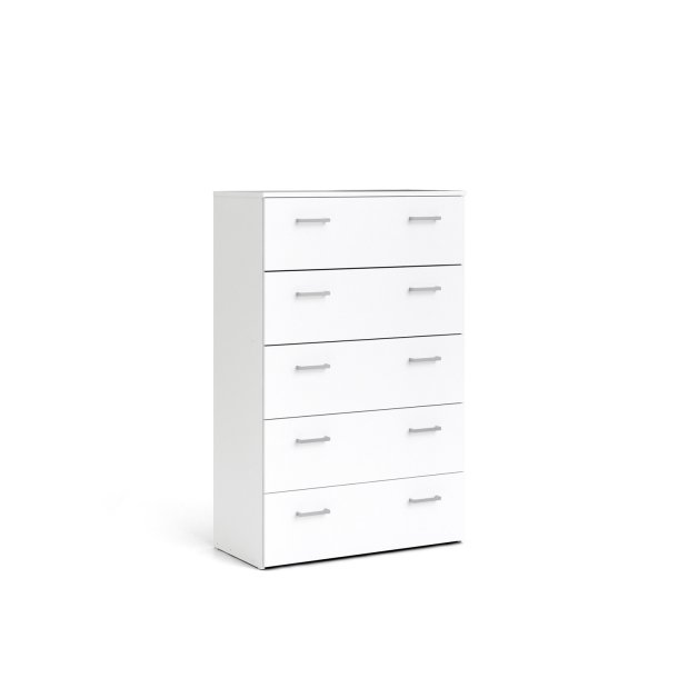 Space kommode - hvidt tr, m. 5 skuffer 
