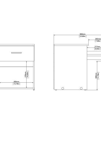 
TVILUM Space sengebord - kvadratisk, hvidt komposittræ, laminat, med 1 skuffe og 1 rum
