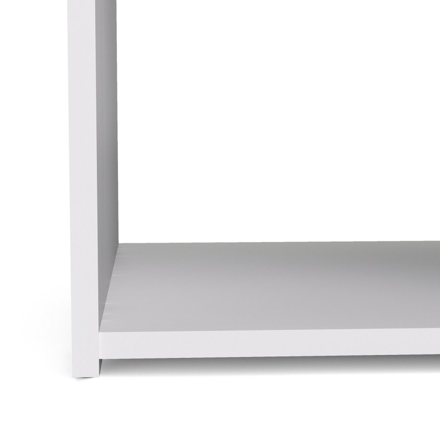 
TVILUM Space sengebord - kvadratisk, hvidt komposittræ, laminat, med 1 skuffe og 1 rum
