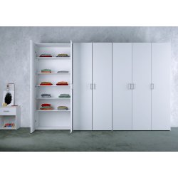Space garderobeskab - hvid tr, m. 2 lger og 2 hylder