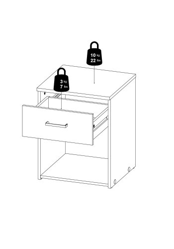 
TVILUM Space natbord - egestruktur, 1 skuffe og 1 rum
