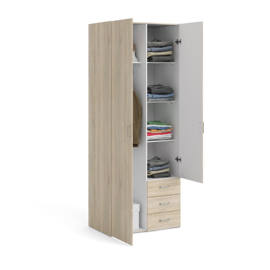 
TVILUM Space garderobeskab - egestruktur, 2 låger og 3 skuffer
