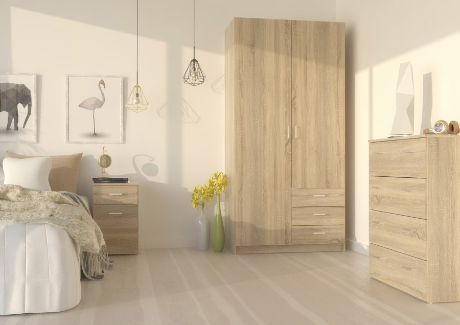 
TVILUM Space garderobeskab - egestruktur, 2 låger og 3 skuffer
