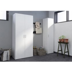 Space garderobeskab - hvid tr, m. 2 lger og 3 skuffer