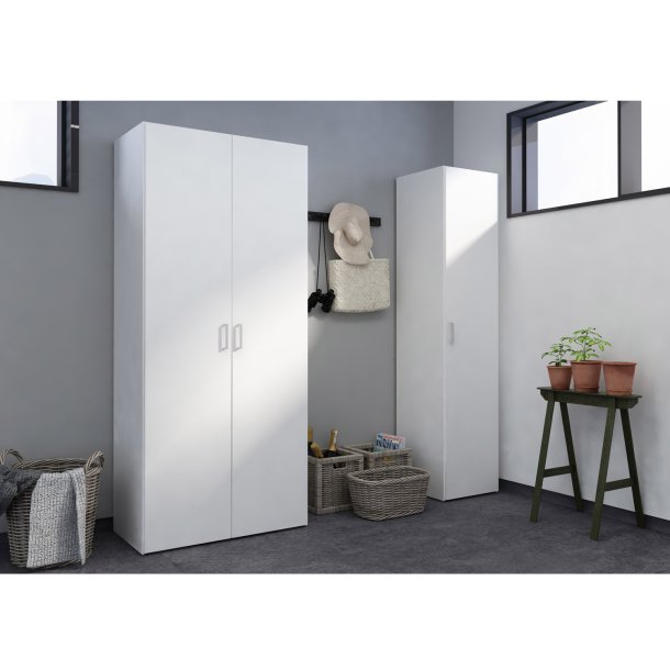 Space garderobeskab - hvid tr, m. 2 lger og 3 skuffer