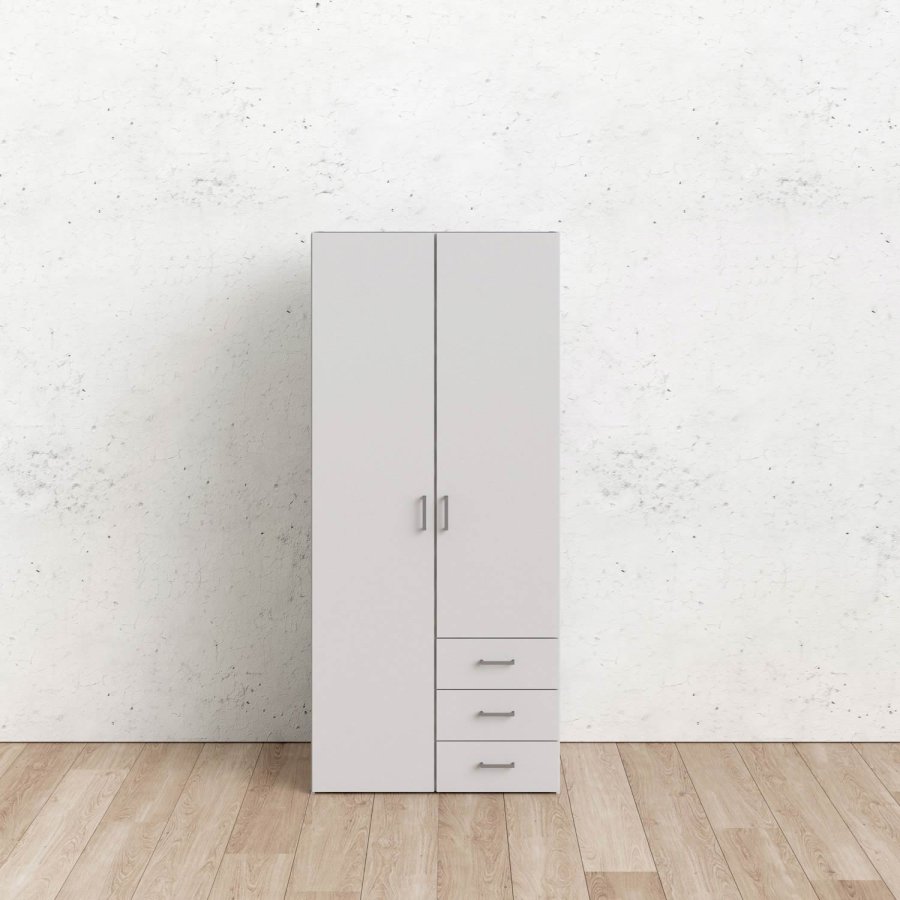 
TVILUM Space garderobeskab - hvidt træ (komposittræ), laminatoverflade, 2 låger og 3 skuffer
