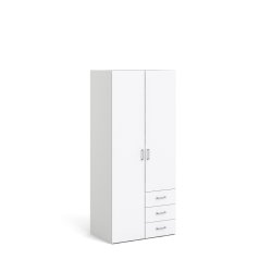 Space garderobeskab - hvid tr, m. 2 lger og 3 skuffer