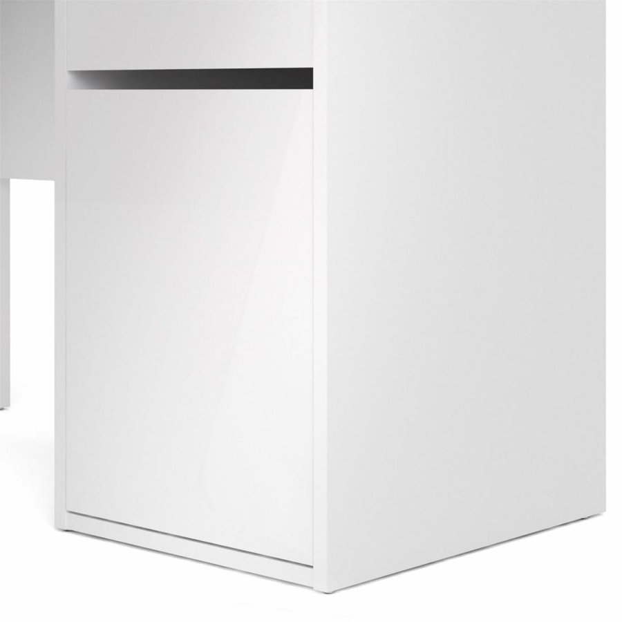 TVILUM Function Plus Schreibtisch, m. 1 Tür, 2 Fächern und 1 Schublade - weiße Folie und Kunststoff (110,2x48,2)