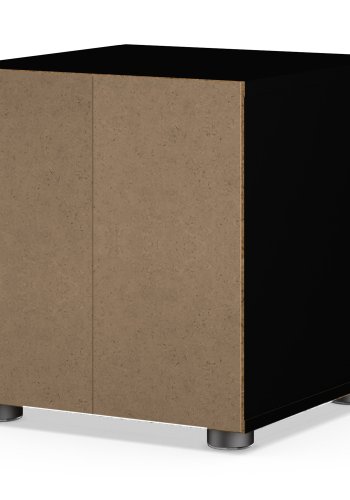 TVILUM Pepe Nachttisch, m. 2 Schubladen - schwarze Folie und Kunststoff (40x40,25)