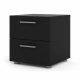 TVILUM Pepe Nachttisch, m. 2 Schubladen - schwarze Folie und Kunststoff (40x40,25)