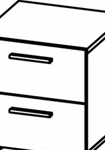 TVILUM Pepe Nachttisch, m. 2 Schubladen - schwarze Folie und Kunststoff (40x40,25)