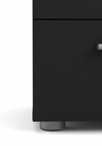 TVILUM Pepe sengebord, m. 2 skuffer - sort folie og plastik (40x40,25)