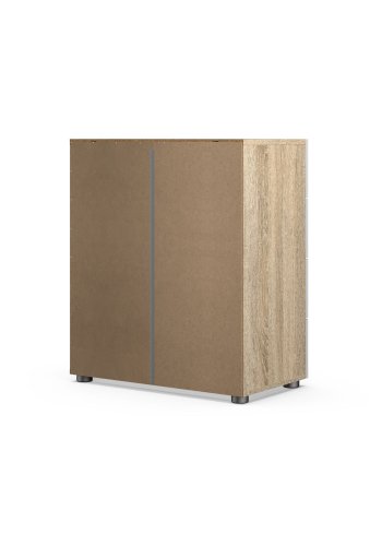 TVILUM Pepe Kommode - Eiche Struktur/Weiß Hochglanz, m. 4 Schubladen 