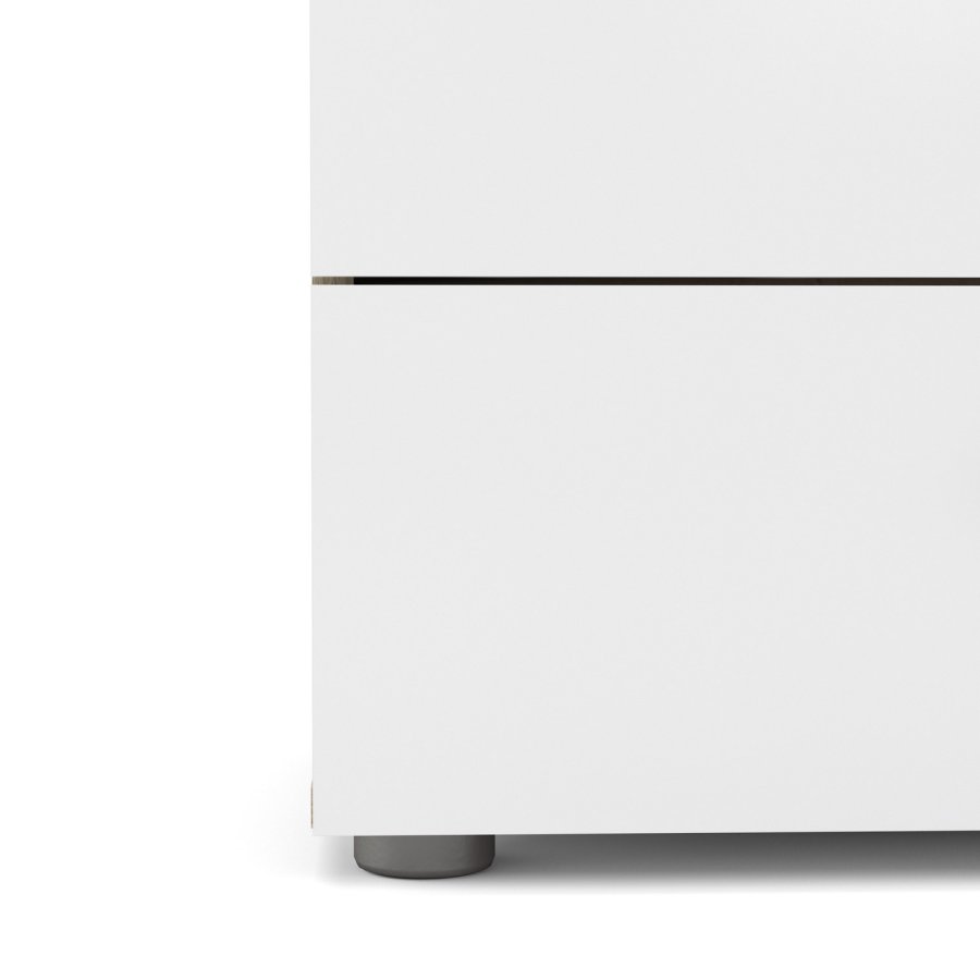 TVILUM Pepe Kommode - Eiche Struktur/Weiß Hochglanz, m. 4 Schubladen 