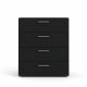TVILUM Pepe Kommode, m. 4 Schubladen - schwarze Folie und Kunststoff