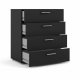 TVILUM Pepe Kommode, m. 4 Schubladen - schwarze Folie und Kunststoff