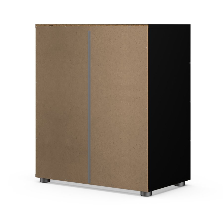 TVILUM Pepe Kommode, m. 4 Schubladen - schwarze Folie und Kunststoff