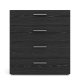 TVILUM Pepe Kommode, m. 4 Schubladen - schwarze Folie und Kunststoff