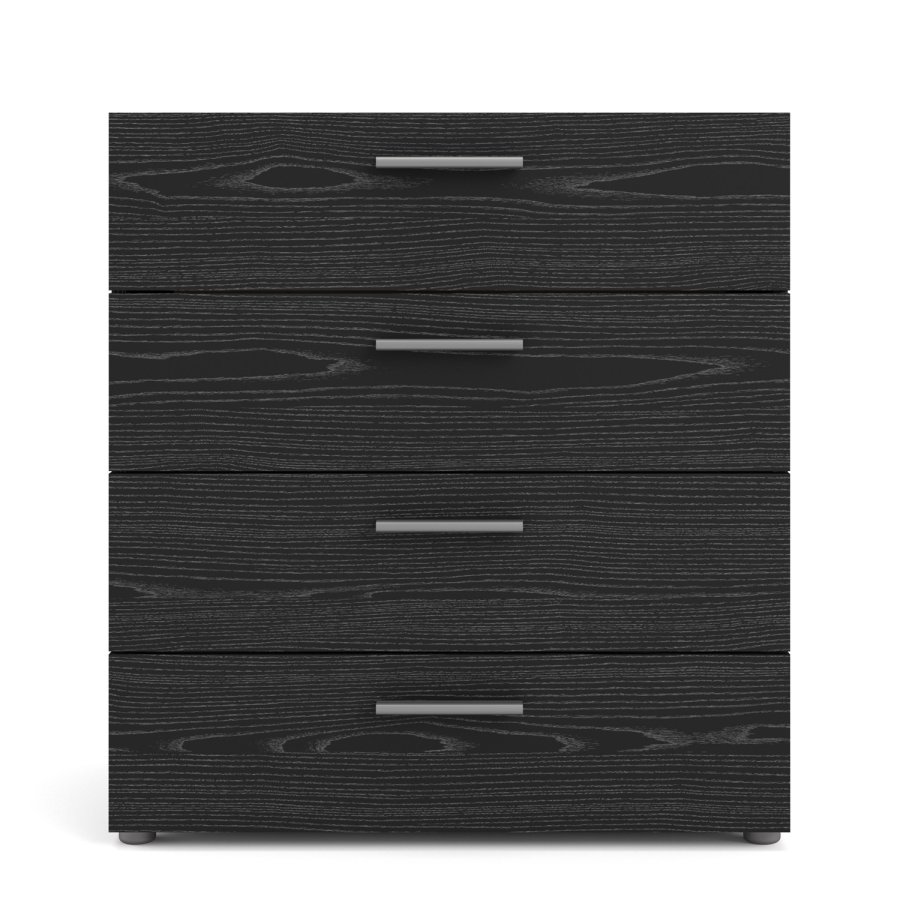 TVILUM Pepe Kommode, m. 4 Schubladen - schwarze Folie und Kunststoff