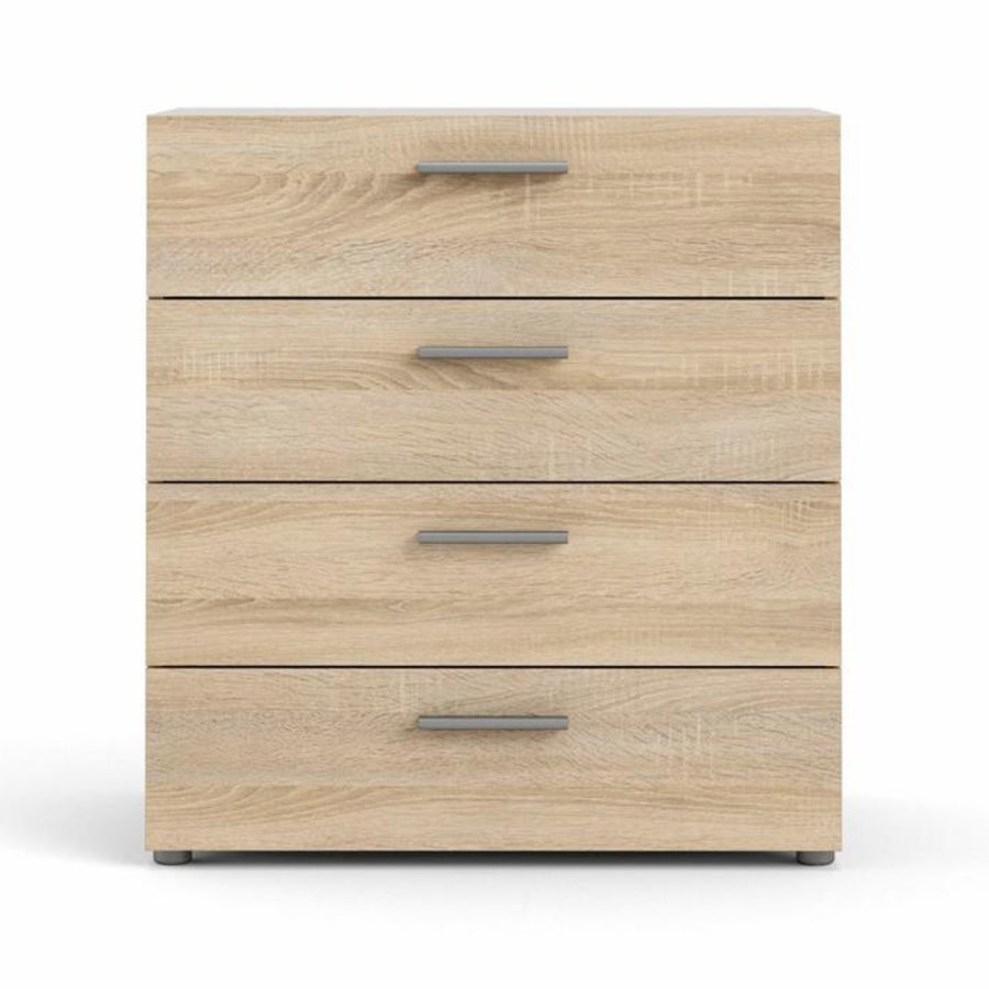 TVILUM Pepe Kommode, m. 4 Schubladen - eichenfarbene Folie und Kunststoff