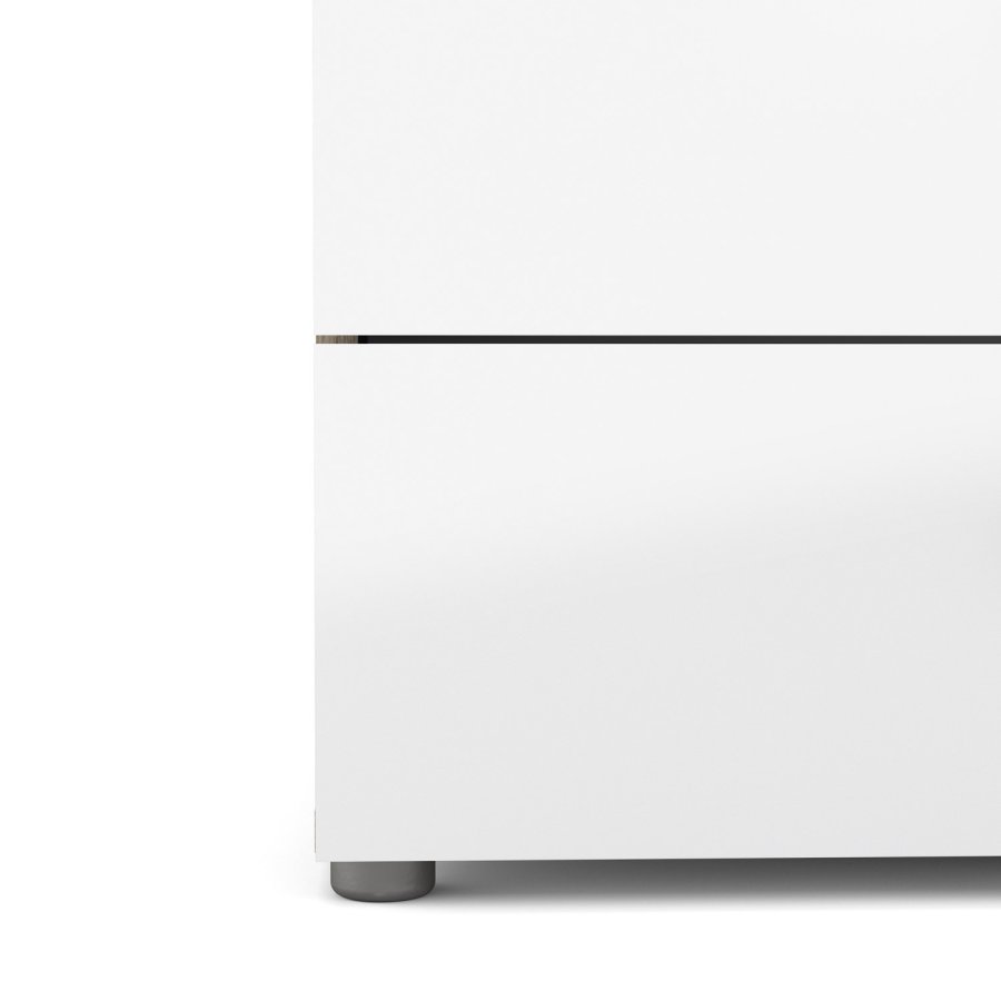 TVILUM Pepe Kommode - Eiche Struktur/Weiß Hochglanz, m. 4 Schubladen 