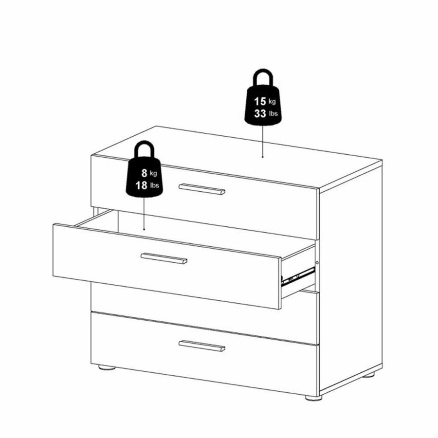 TVILUM Pepe Kommode, m. 4 Schubladen - Trüffelfolie und Kunststoff