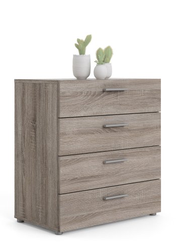 TVILUM Pepe Kommode, m. 4 Schubladen - Trüffelfolie und Kunststoff