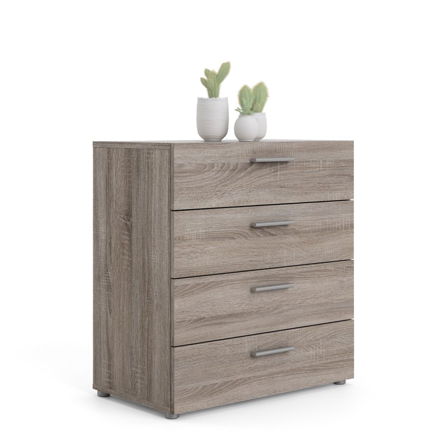 TVILUM Pepe Kommode, m. 4 Schubladen - Trüffelfolie und Kunststoff