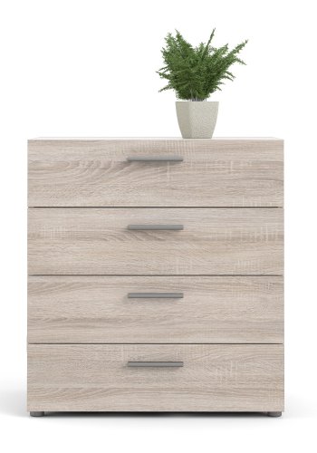TVILUM Pepe Kommode, m. 4 Schubladen - Trüffelfolie und Kunststoff
