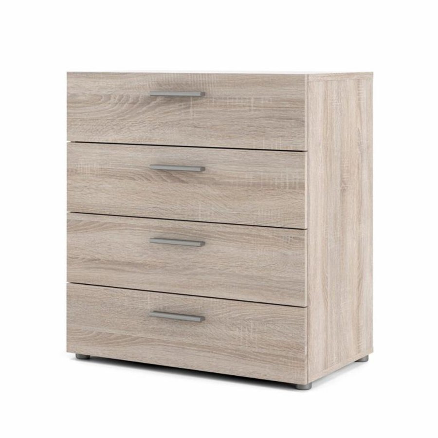 TVILUM Pepe Kommode, m. 4 Schubladen - Trüffelfolie und Kunststoff