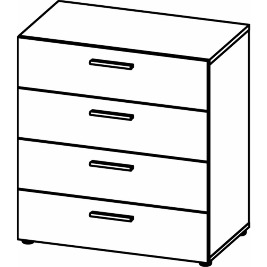 TVILUM Pepe Kommode, m. 4 Schubladen - Trüffelfolie und Kunststoff