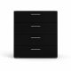 TVILUM Pepe Kommode, m. 4 Schubladen - schwarze Folie und Kunststoff
