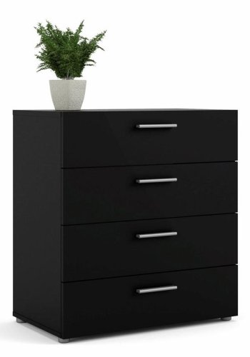 TVILUM Pepe kommode, m. 4 skuffer - sort folie og plastik